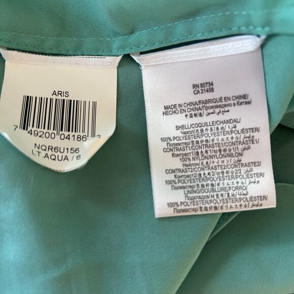 BCBGMaxAzria Women's Aris Mint Green Pleated Lace Trim SS Mini Dress Size 6 - Picture 11 of 15